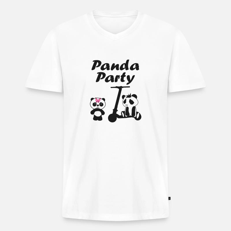 E-Roller | E-Scoter | Elektroroller | E-Tretroller - Männer Premium Bio T-Shirt mit V-Ausschnitt - Weiß