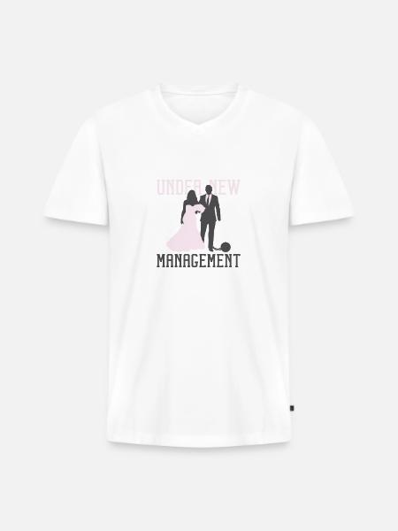 Junggesellenabschied Design Neues Management - Männer Premium Bio T-Shirt mit V-Ausschnitt - Weiß