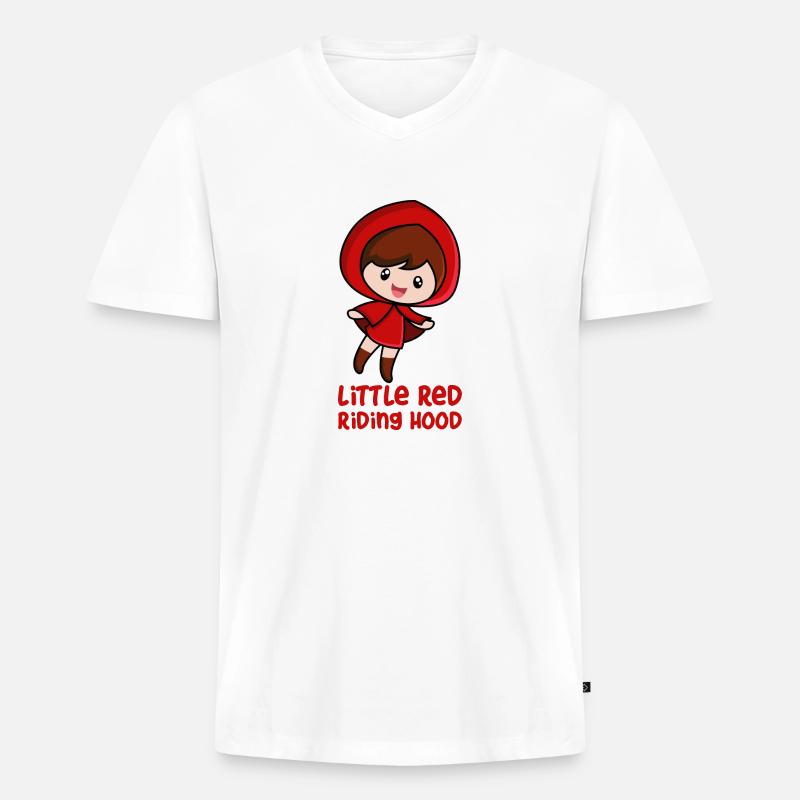 Rotkäppchen - Männer Premium Bio T-Shirt mit V-Ausschnitt - Weiß