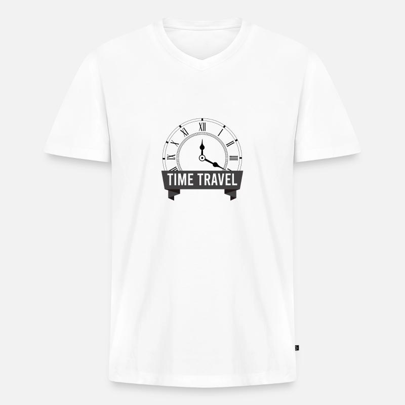 Back to the Future - Männer Premium Bio T-Shirt mit V-Ausschnitt - Weiß