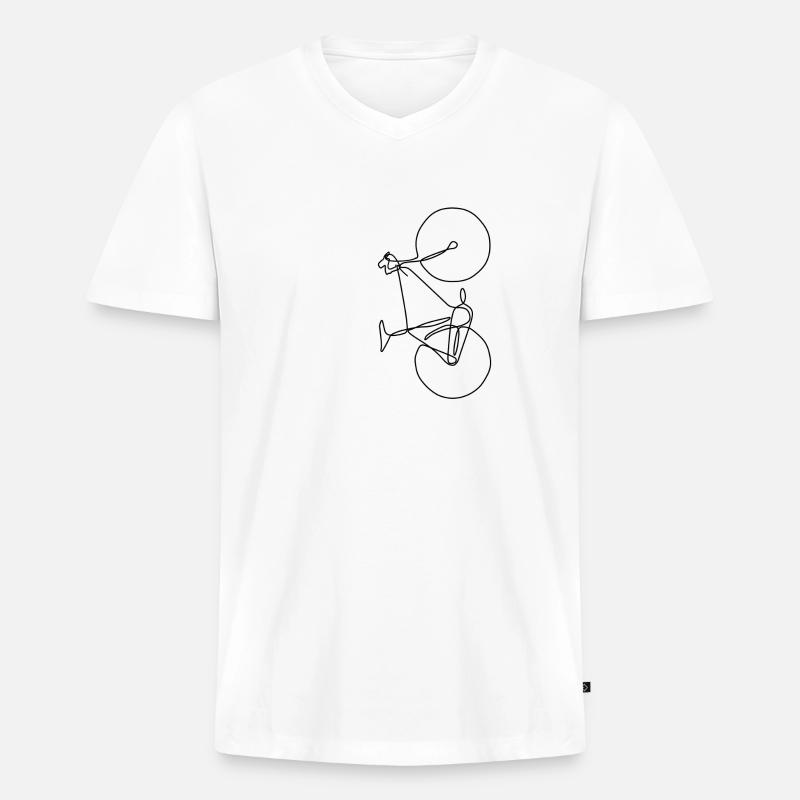 Fahrrad Radfahrer Geschenk - Männer Premium Bio T-Shirt mit V-Ausschnitt - Weiß