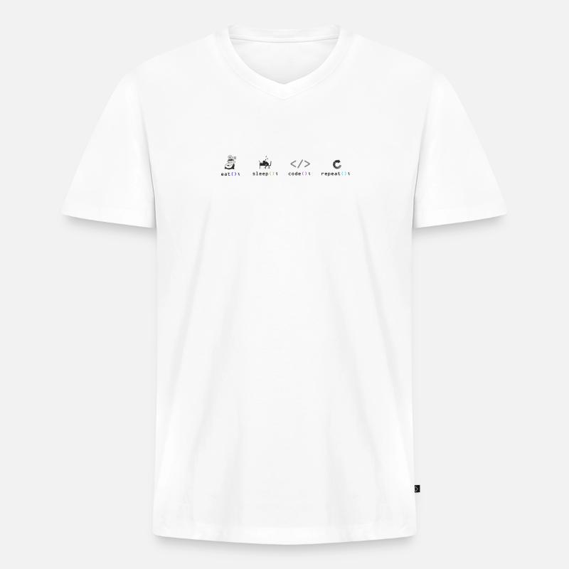 Programmierer - Männer Premium Bio T-Shirt mit V-Ausschnitt - Weiß