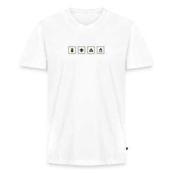scout - T-shirt encolure en V Premium bio Homme - blanc - Devant - Nico (187cm)