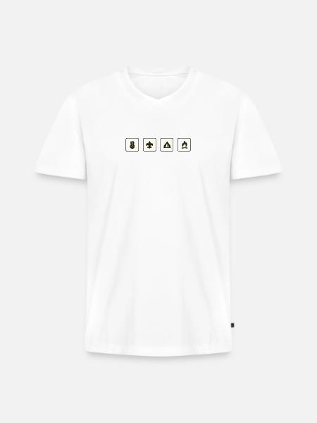 scout - T-shirt encolure en V Premium bio Homme - blanc