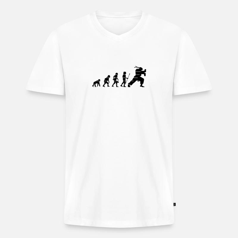 menschliche Evolution oder Hadouk - Männer Premium Bio T-Shirt mit V-Ausschnitt - Weiß