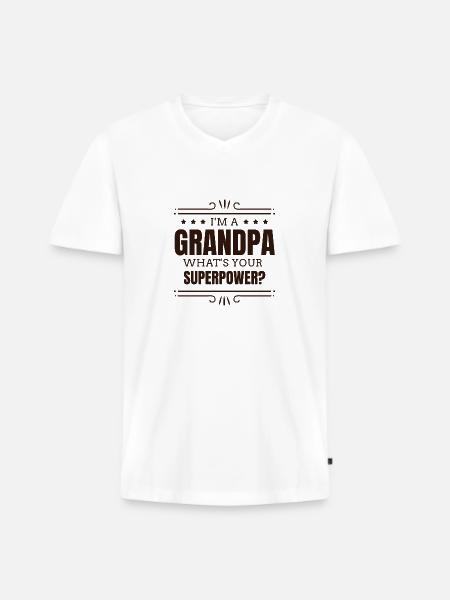Opa, Bester Opa, Geschenk Opa - Männer Premium Bio T-Shirt mit V-Ausschnitt - Weiß
