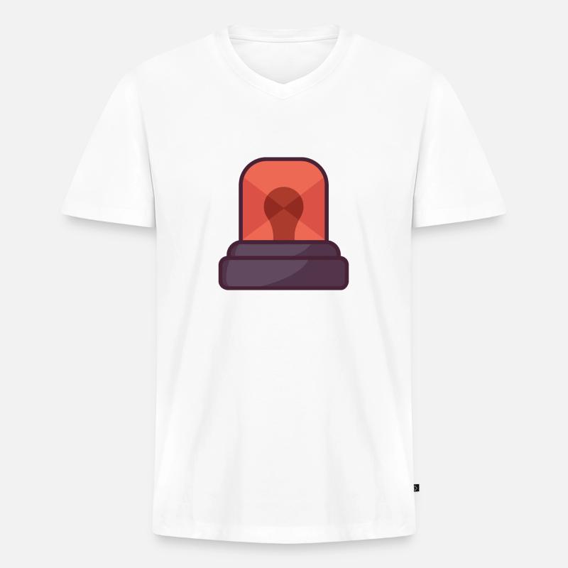 Polizeilicht - Männer Premium Bio T-Shirt mit V-Ausschnitt - Weiß