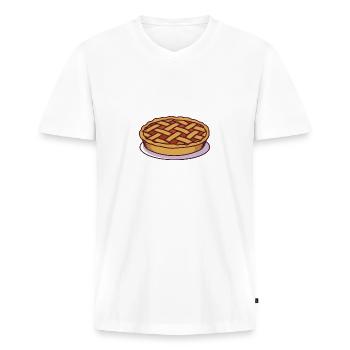 Thanksgiving Pie - Men's Premium Organic T-shirt with V-neck - white - Front - Nico (187cm)