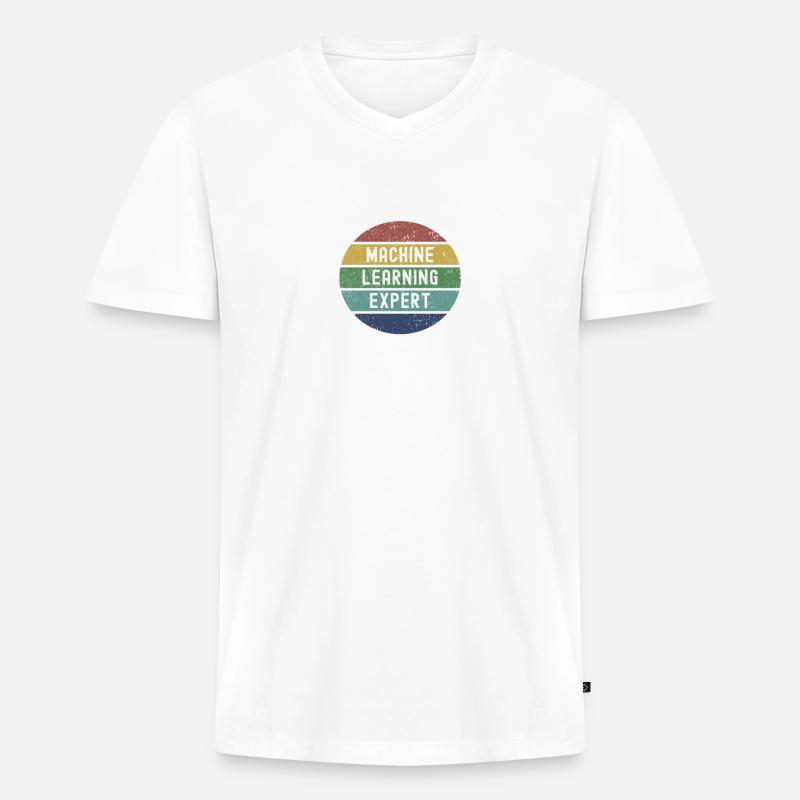 Machine Learning Experte Geschenk - Männer Premium Bio T-Shirt mit V-Ausschnitt - Weiß