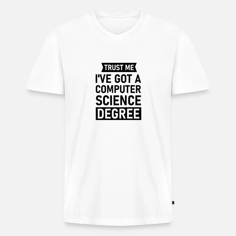 Programmer Gift Computer Scientist Student Nerd - Men's Premium Organic T-shirt with V-neck - white