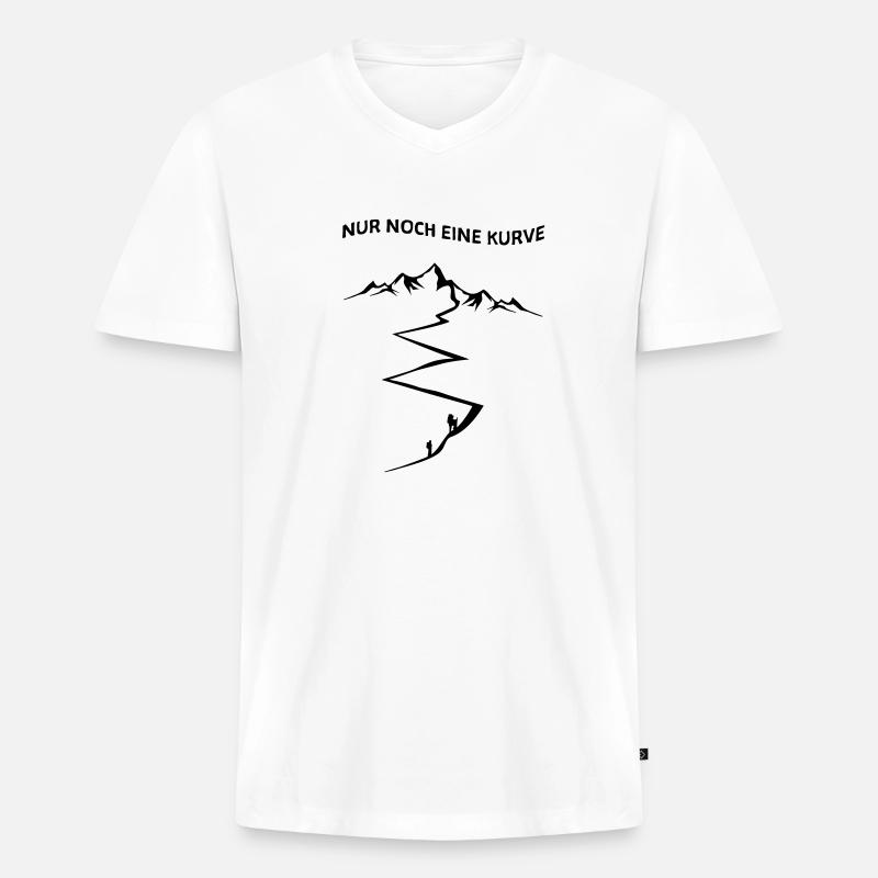 Nur noch eine Kurve - schwarz - Männer Premium Bio T-Shirt mit V-Ausschnitt - Weiß