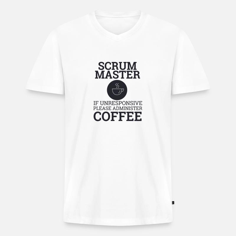 "Scrum Master" | Scrum Master - Männer Premium Bio T-Shirt mit V-Ausschnitt - Weiß