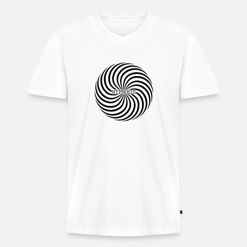 Hypnotize - Hypnosis - Optical Illusion - Self - Männer Premium Bio T-Shirt mit V-Ausschnitt - Weiß