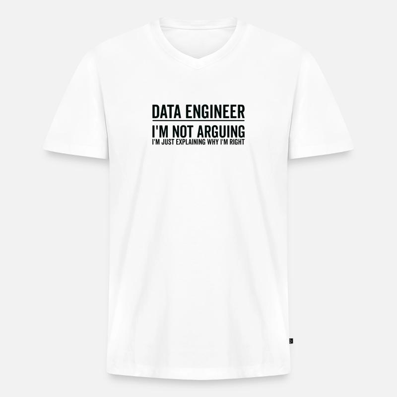 Just Explaining - Data Engineer - Men's Premium Organic T-shirt with V-neck - white