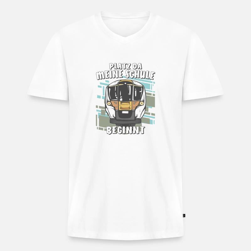 PLATZ DA MEINE SCHULE BEGINNT - Männer Premium Bio T-Shirt mit V-Ausschnitt - Weiß