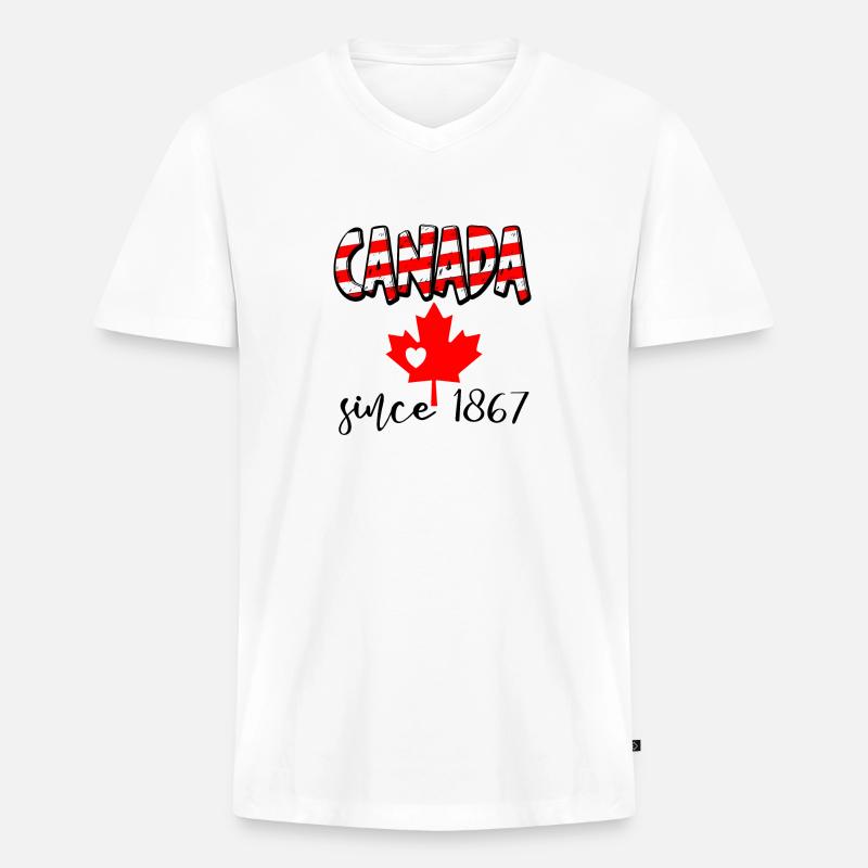 Kanada Canada Since 1867 - Männer Premium Bio T-Shirt mit V-Ausschnitt - Weiß