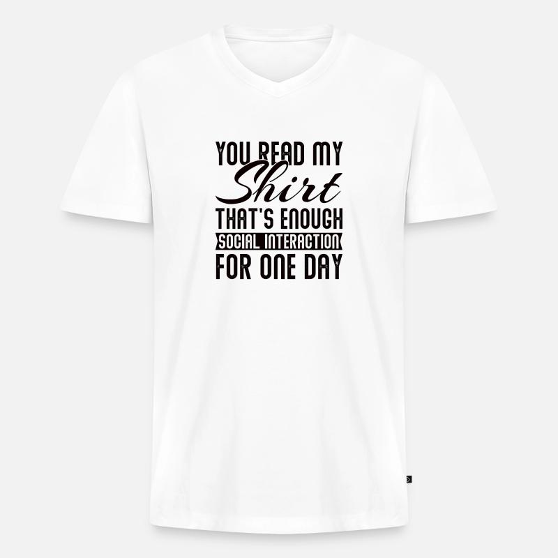 Introvertiert Sarkasmus Introvertierter Schüchtern - Männer Premium Bio T-Shirt mit V-Ausschnitt - Weiß