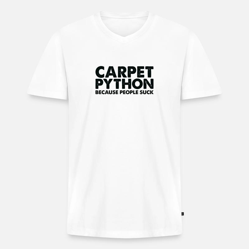 Leute Saugen Teppich-Python-Schlange - Männer Premium Bio T-Shirt mit V-Ausschnitt - Weiß