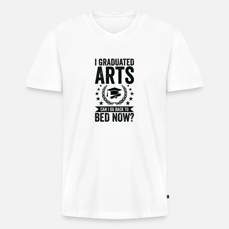 Ich Habe Kunst Studiert - Männer Premium Bio T-Shirt mit V-Ausschnitt - Weiß
