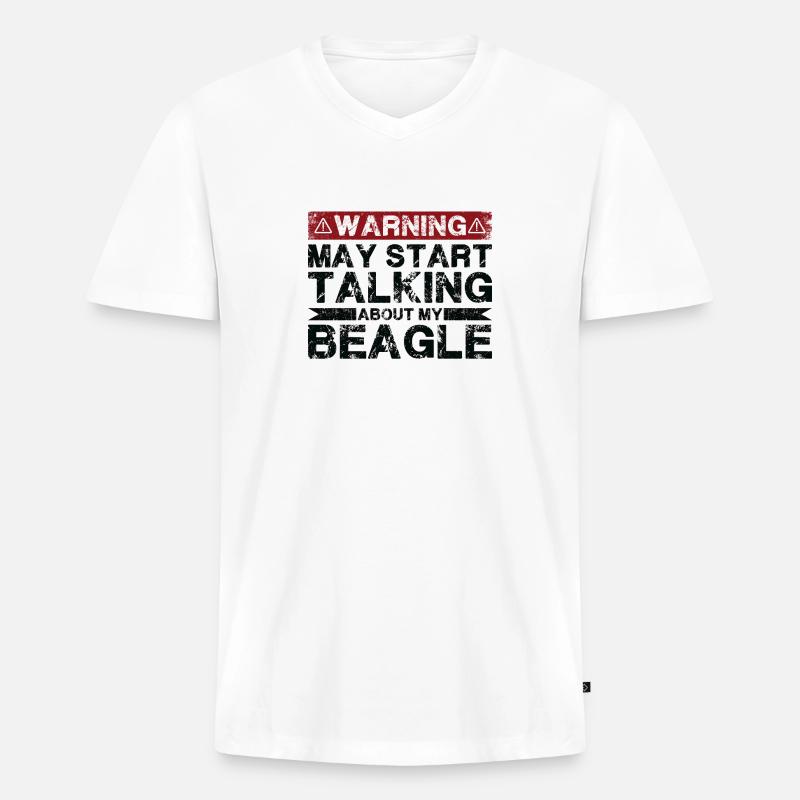 Apropos Beagle - Männer Premium Bio T-Shirt mit V-Ausschnitt - Weiß