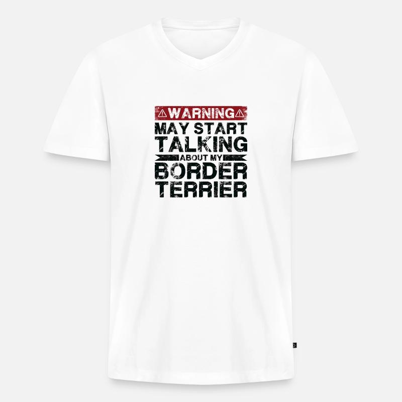Apropos Border Terrier - Männer Premium Bio T-Shirt mit V-Ausschnitt - Weiß