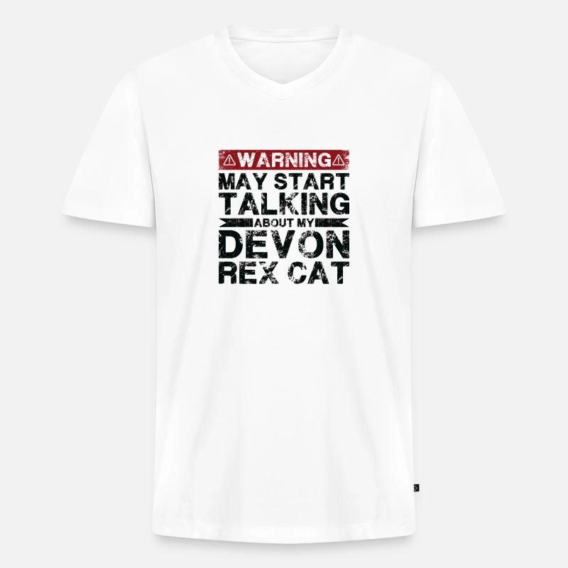 Apropos Devon Rex Cat - Männer Premium Bio T-Shirt mit V-Ausschnitt - Weiß