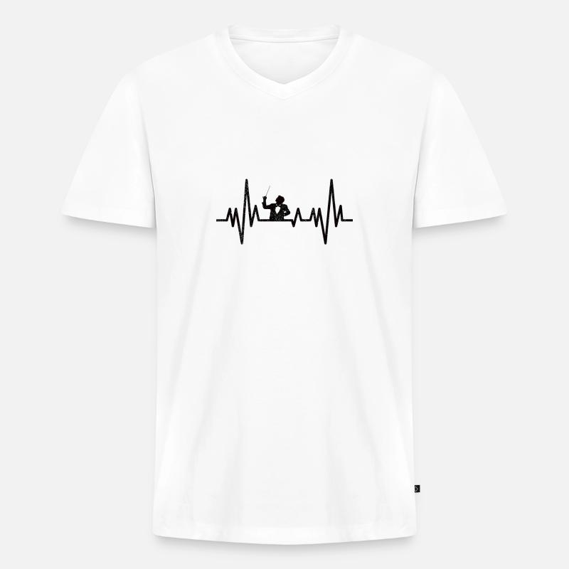 Dirigenten Geschenk Dirigent Musik Dirigieren - Männer Premium Bio T-Shirt mit V-Ausschnitt - Weiß