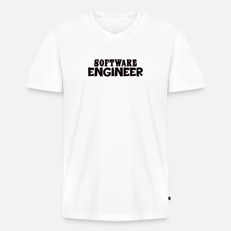 Software Developer Programmer Gift - Men's Premium Organic T-shirt with V-neck - white