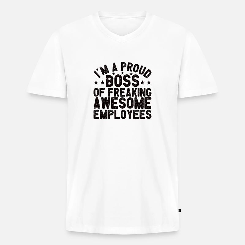 Bester Geschäftsführer Mitarbeiter Unternehmer - Männer Premium Bio T-Shirt mit V-Ausschnitt - Weiß