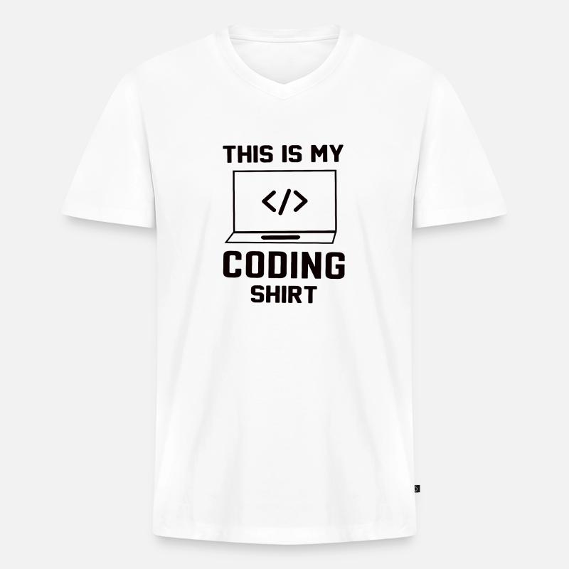 Softwareentwickler Programmierer Geschenk - Männer Premium Bio T-Shirt mit V-Ausschnitt - Weiß