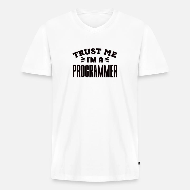 Software Developer Programmer Gift - Men's Premium Organic T-shirt with V-neck - white