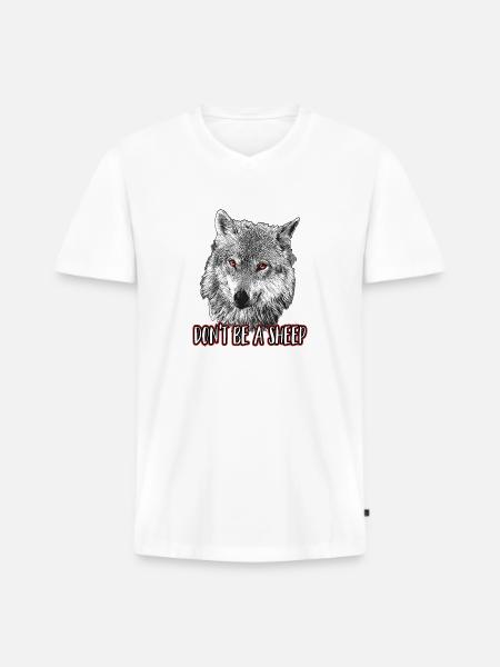Don't be a sheep - Men's Premium Organic T-shirt with V-neck - white