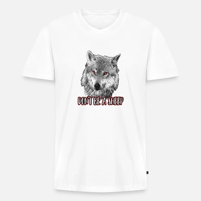 Don't be a sheep - Men's Premium Organic T-shirt with V-neck - white