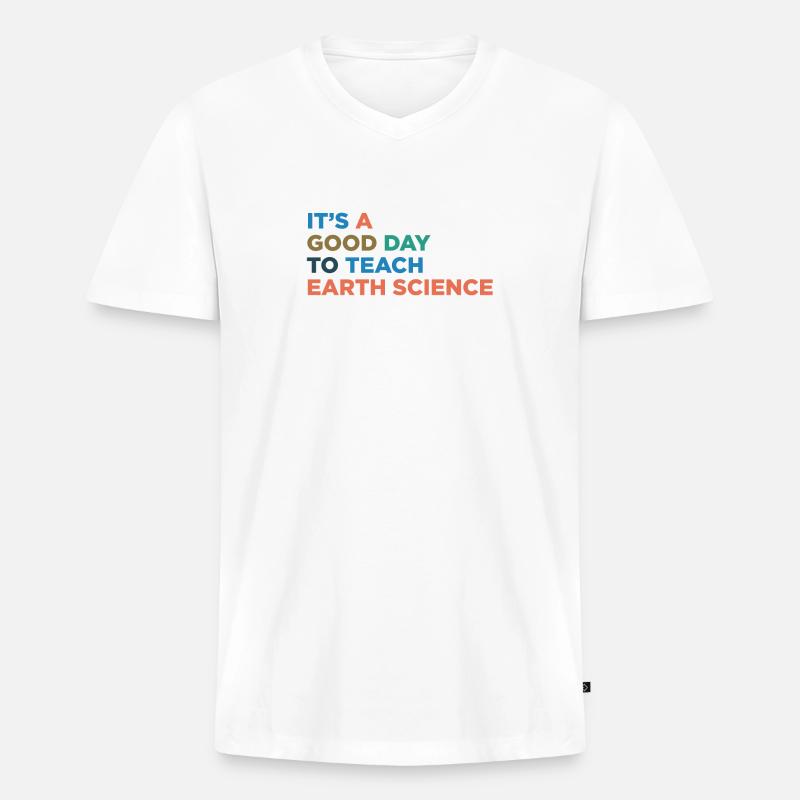 Lehrer Beibringen - Männer Premium Bio T-Shirt mit V-Ausschnitt - Weiß