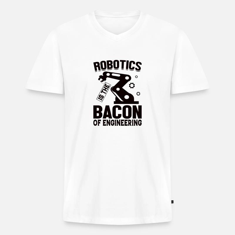 Roboter Programmierer Automatisierungstechniker - Männer Premium Bio T-Shirt mit V-Ausschnitt - Weiß
