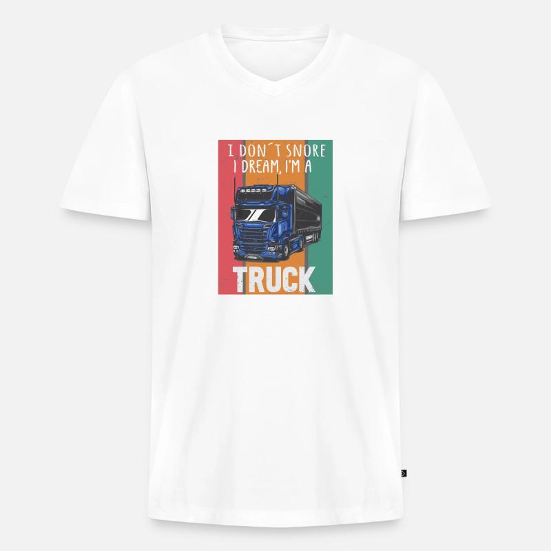 Lastwagenfahrer Spruch & Trucker - Männer Premium Bio T-Shirt mit V-Ausschnitt - Weiß