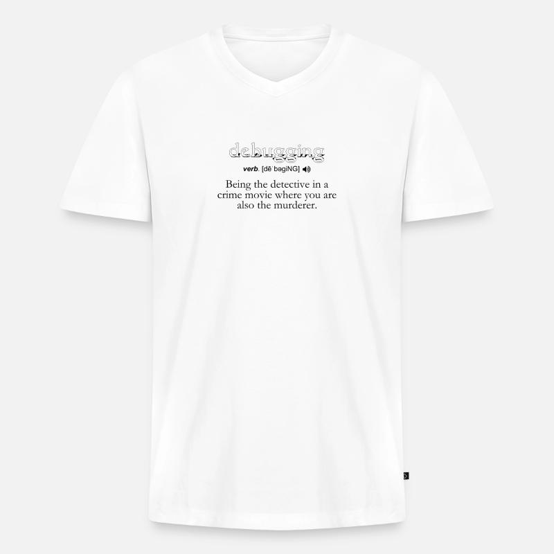 Debugging Definition - Computer Science Programmer - Men's Premium Organic T-shirt with V-neck - white