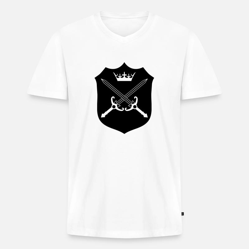 Schwerter - Männer Premium Bio T-Shirt mit V-Ausschnitt - Weiß