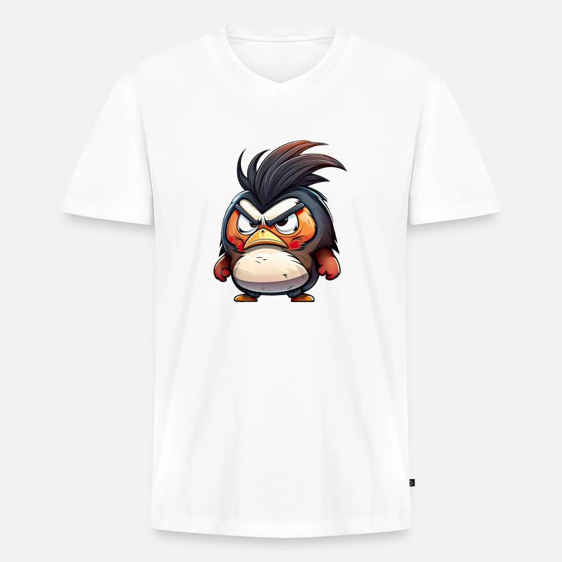 Ich bin nicht glücklich! - Männer Premium Bio T-Shirt mit V-Ausschnitt - Weiß