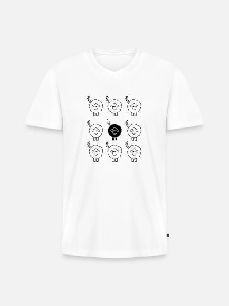 Black sheep - Men's Premium Organic T-shirt with V-neck - white