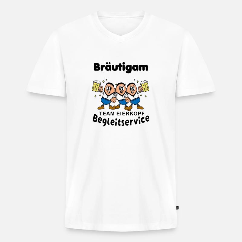 Bäutigam Begleitservice - Männer Premium Bio T-Shirt mit V-Ausschnitt - Weiß