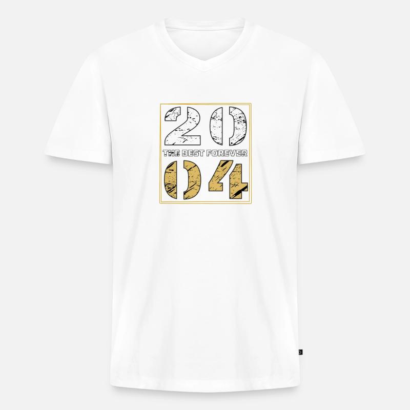 THE BEST FOREVER 2004 - Männer Premium Bio T-Shirt mit V-Ausschnitt - Weiß