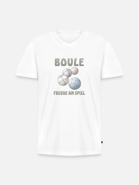 BOULE FREUDE AM SPIEL - Männer Premium Bio T-Shirt mit V-Ausschnitt - Weiß