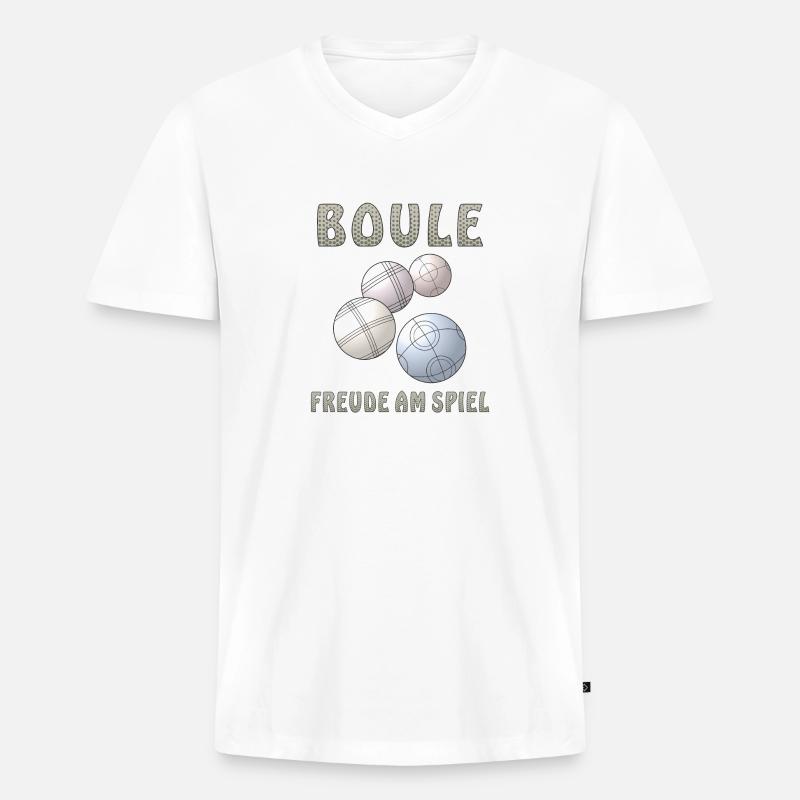 BOULE FREUDE AM SPIEL - Männer Premium Bio T-Shirt mit V-Ausschnitt - Weiß