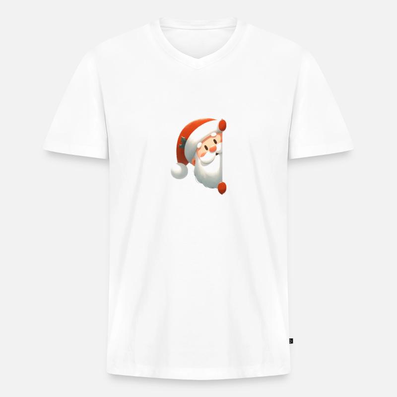 Weihnachtsmann Geschenkidee - Männer Premium Bio T-Shirt mit V-Ausschnitt - Weiß