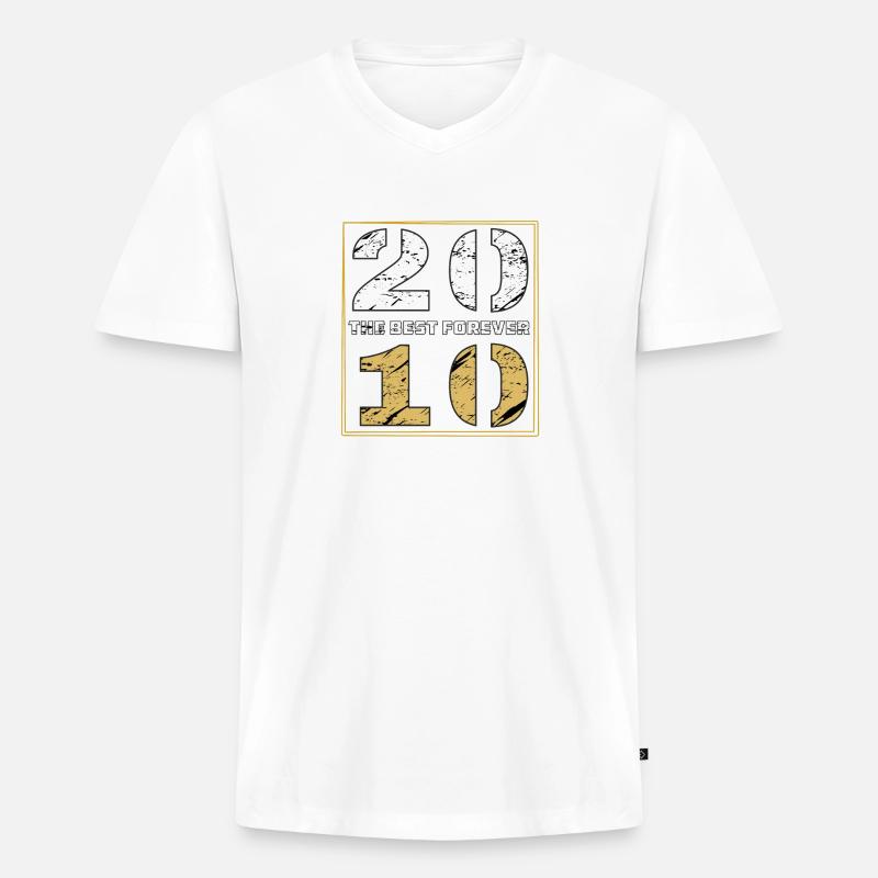 THE BEST FOREVER 2010 - Männer Premium Bio T-Shirt mit V-Ausschnitt - Weiß