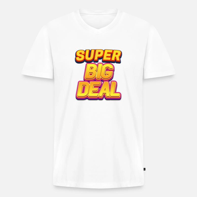 Super große Sache - Männer Premium Bio T-Shirt mit V-Ausschnitt - Weiß