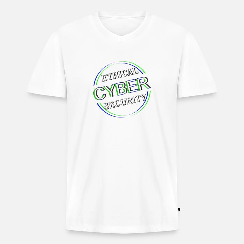 Ethical Cyber Security - Männer Premium Bio T-Shirt mit V-Ausschnitt - Weiß