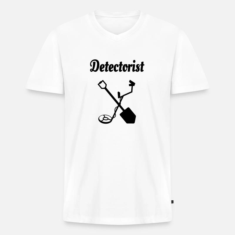 Metalldetektor - Männer Premium Bio T-Shirt mit V-Ausschnitt - Weiß