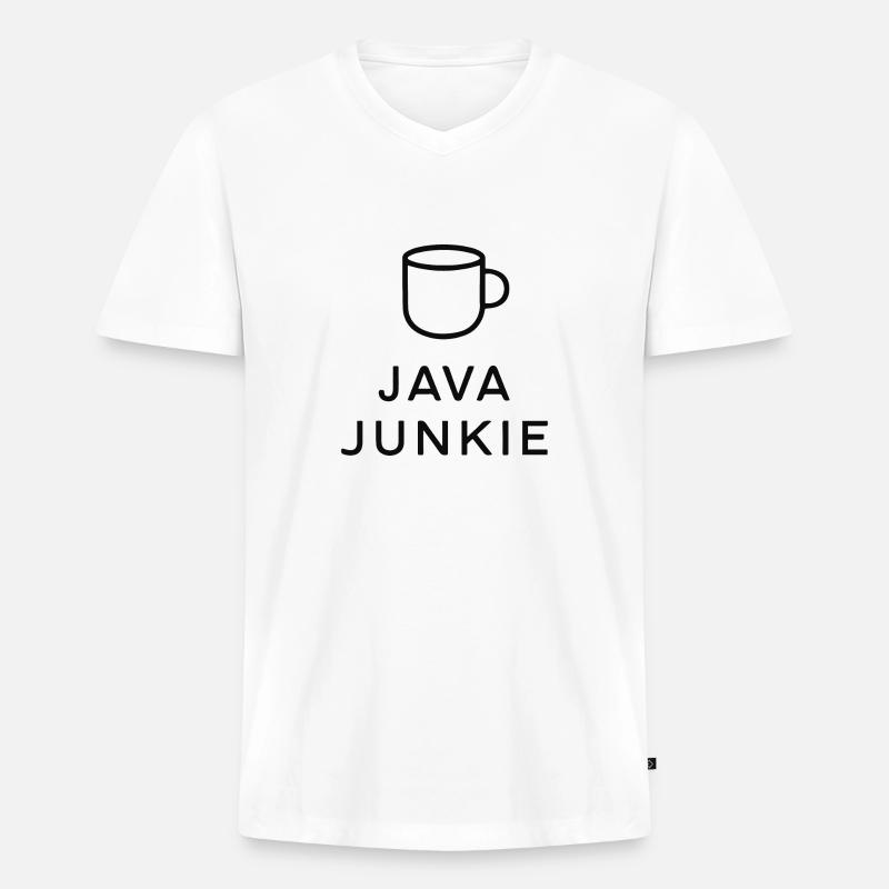 JAVA-JUNKIE - Männer Premium Bio T-Shirt mit V-Ausschnitt - Weiß